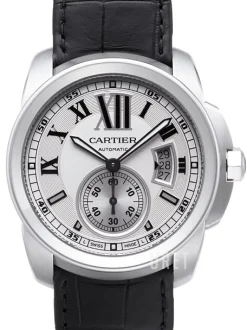 Calibre de Silverfärgad/Läder Ø42 mm