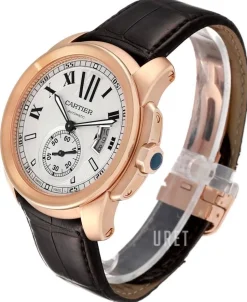 Calibre de Silverfärgad/Läder Ø42 mm