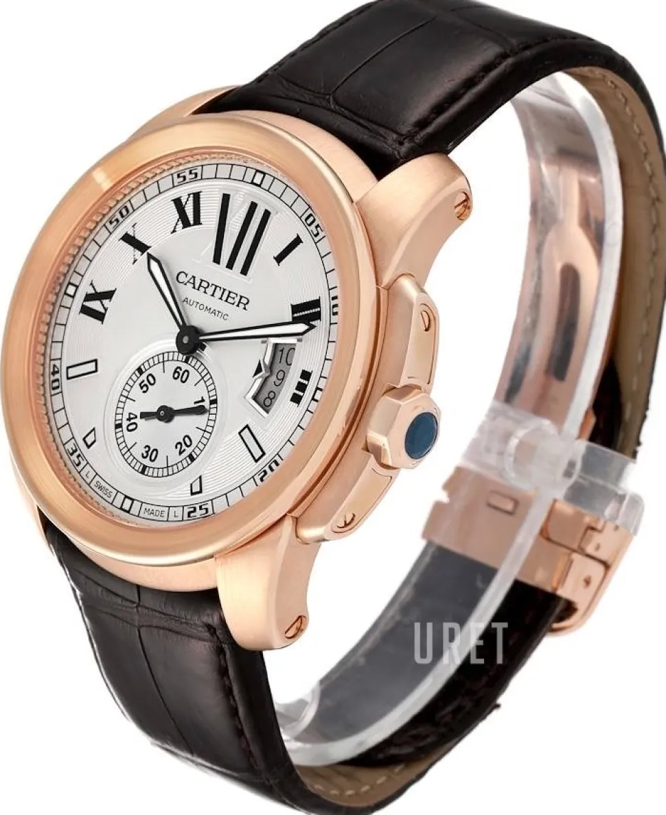 Calibre de Silverfärgad/Läder Ø42 mm