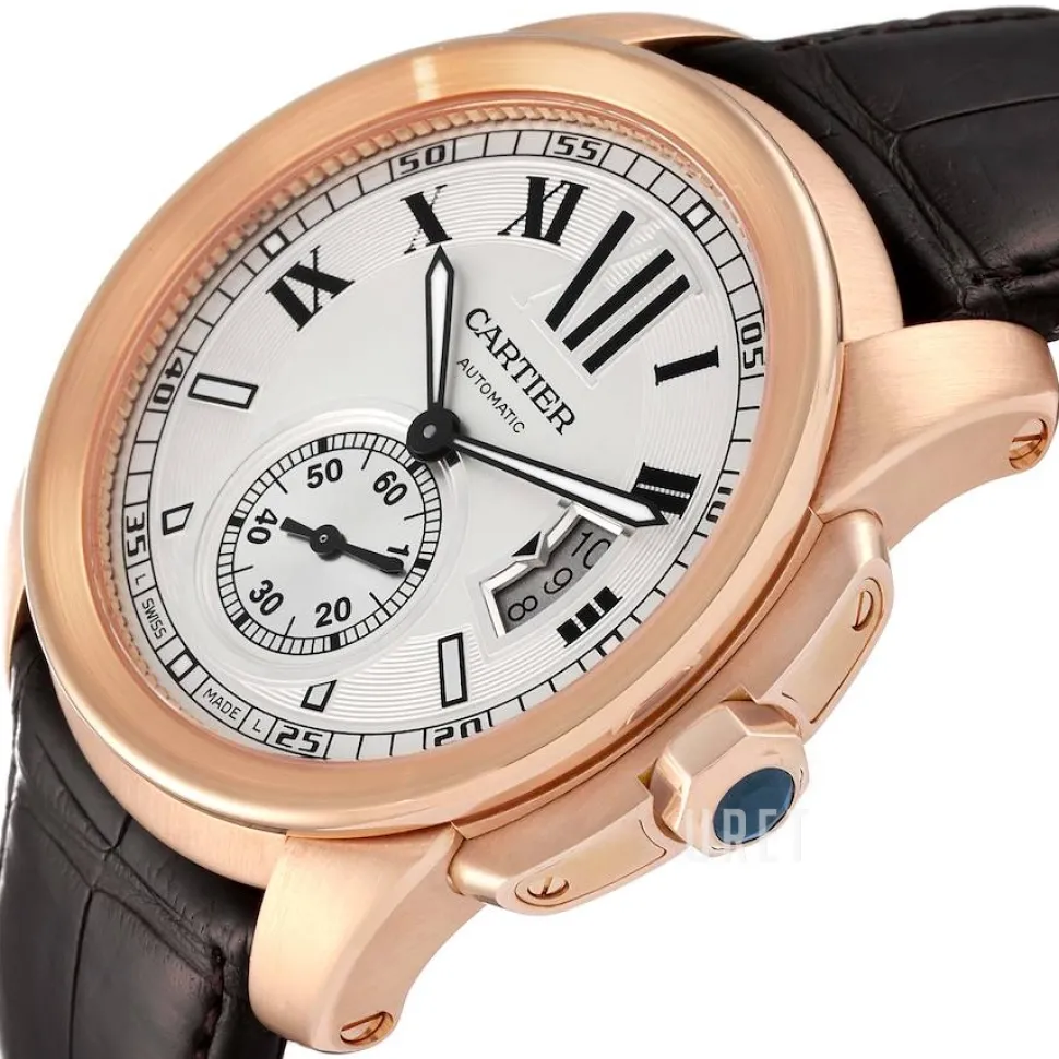 Calibre de Silverfärgad/Läder Ø42 mm