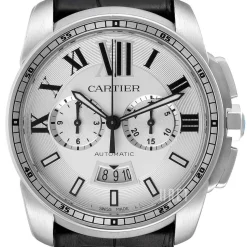 Calibre de Silverfärgad/Läder Ø42 mm