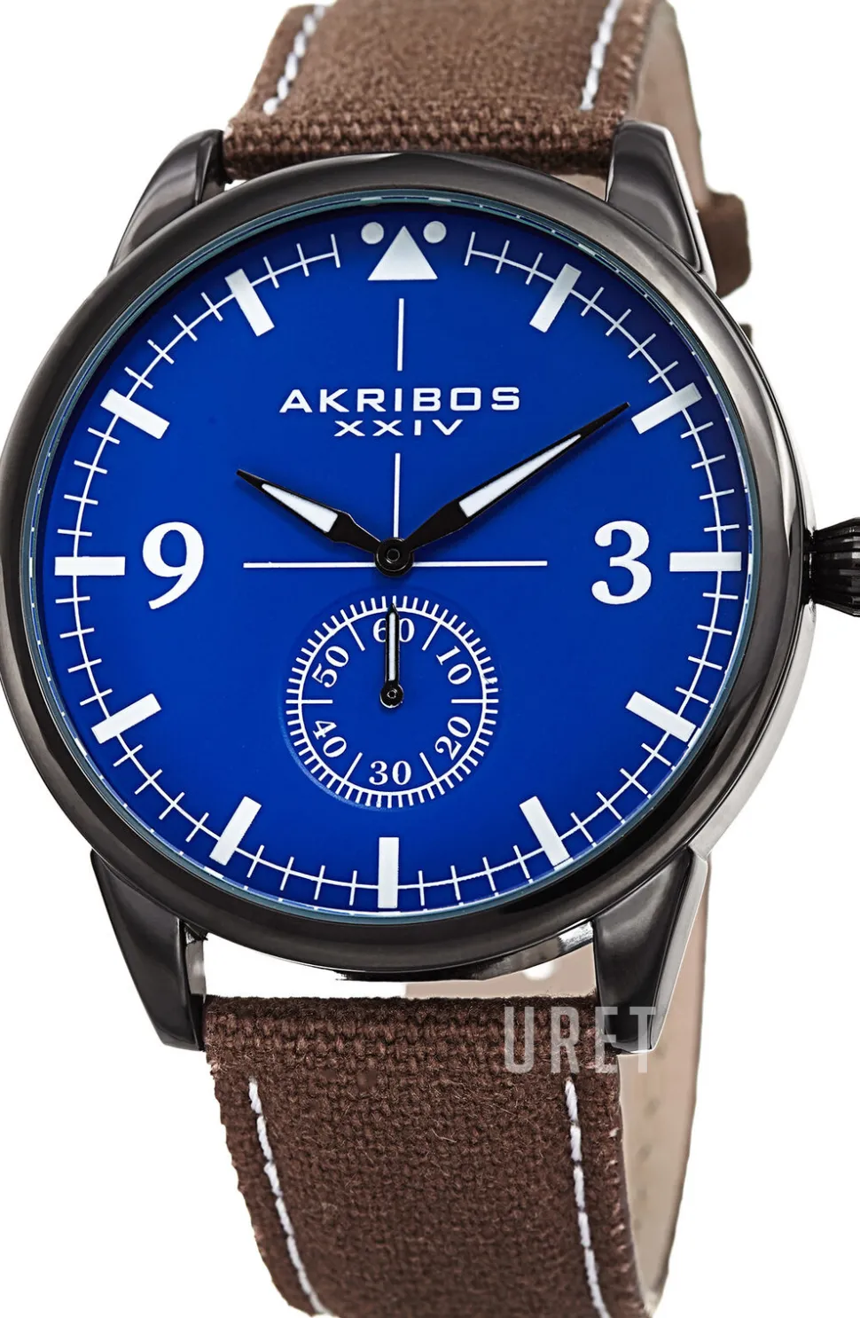 Canvas Blå/Läder Ø45 mm