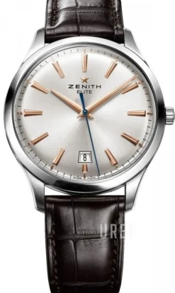 Captain Central Second Silverfärgad/Läder Ø40 mm