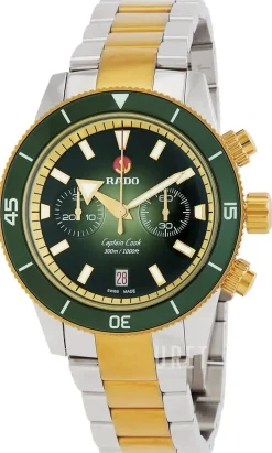 Captain Cook Grön/Gulguldtonat stål Ø43 mm