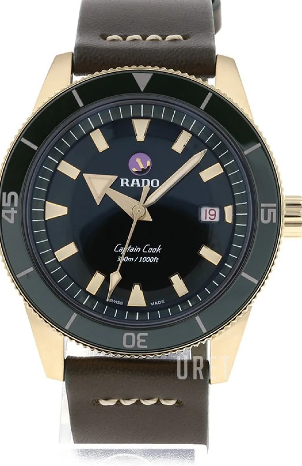 Captain Cook Grön/Läder Ø42 mm