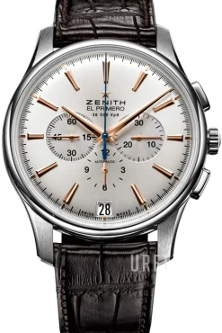 Captain Silverfärgad/Läder Ø42 mm