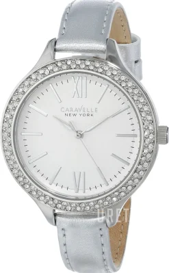 Caravelle Silverfärgad/Läder Ø44.5 mm