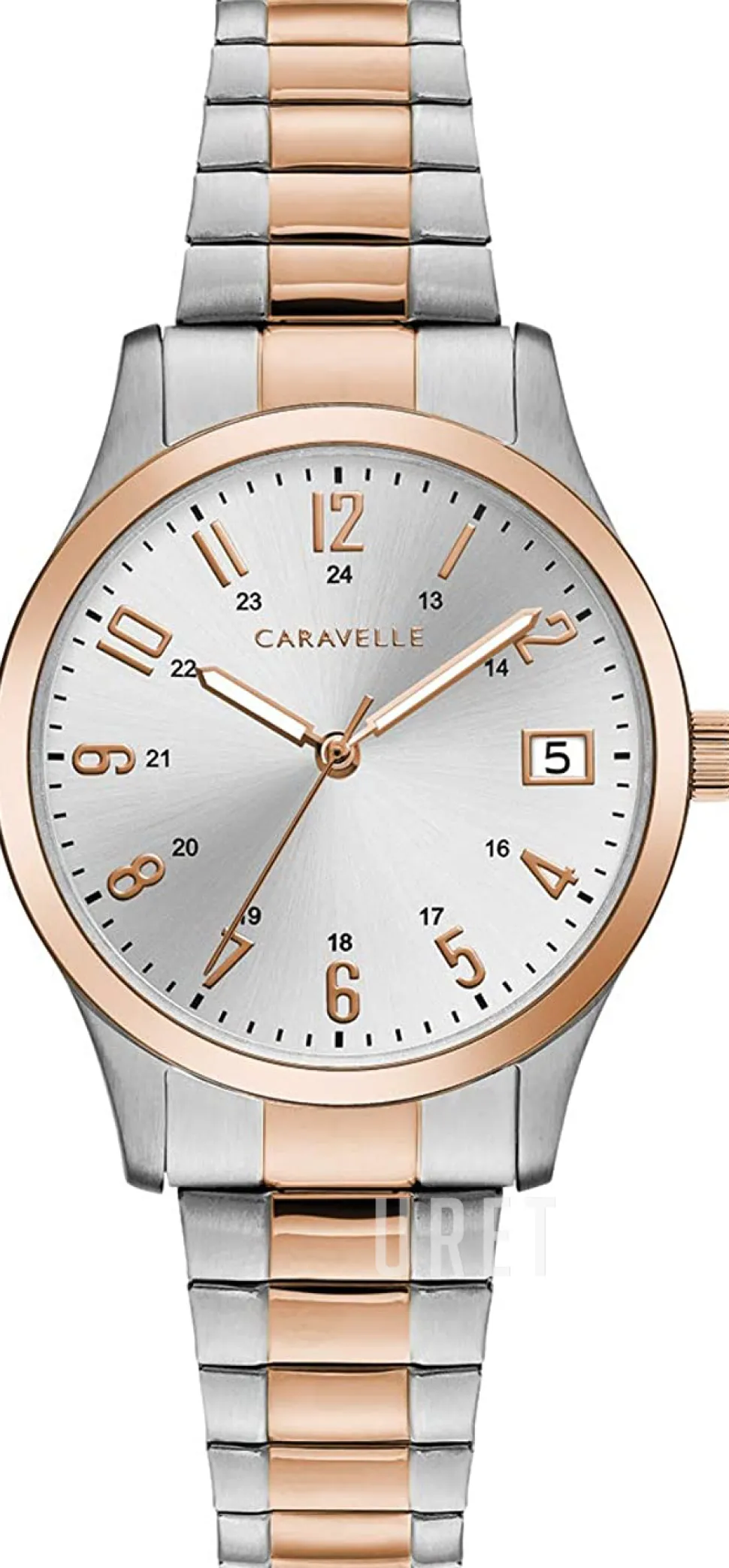 Caravelle Silverfärgad/Roséguldstonat stål Ø30 mm