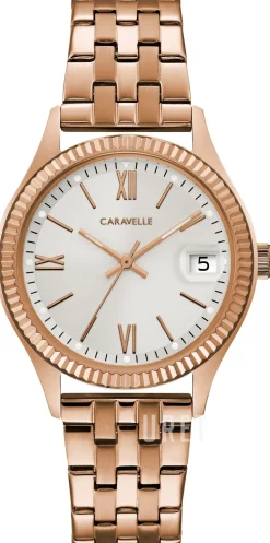 Caravelle Silverfärgad/Roséguldstonat stål Ø32 mm