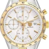 Carrera Calibre 16 Automatic Chronograph Silverfärgad/18 karat gult guld Ø41 mm