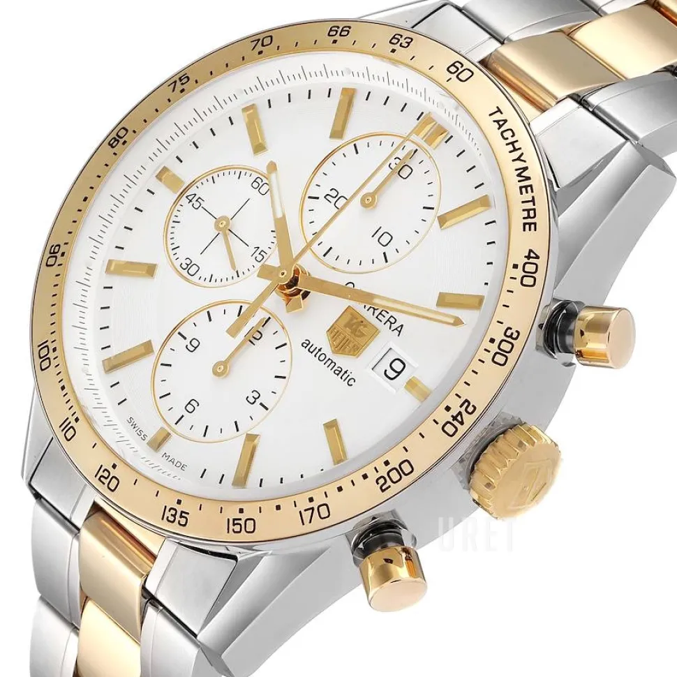 Carrera Calibre 16 Automatic Chronograph Silverfärgad/18 karat gult guld Ø41 mm
