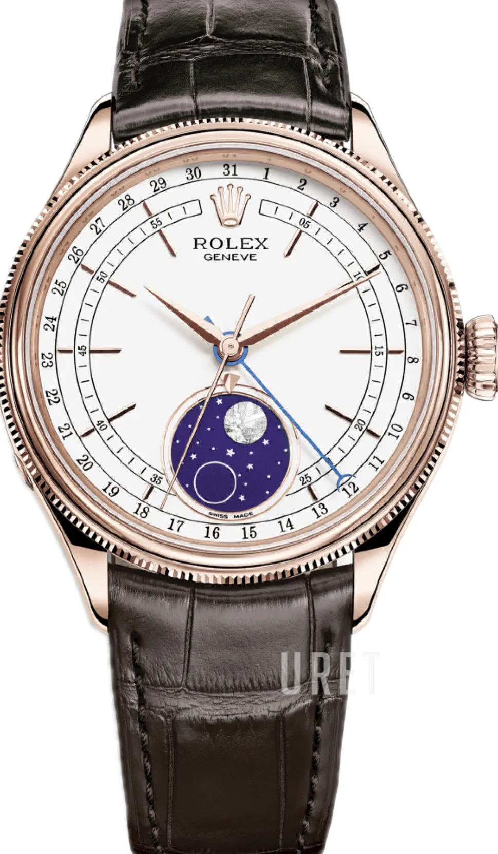 Cellini Moonphase Vit/Läder Ø39 mm