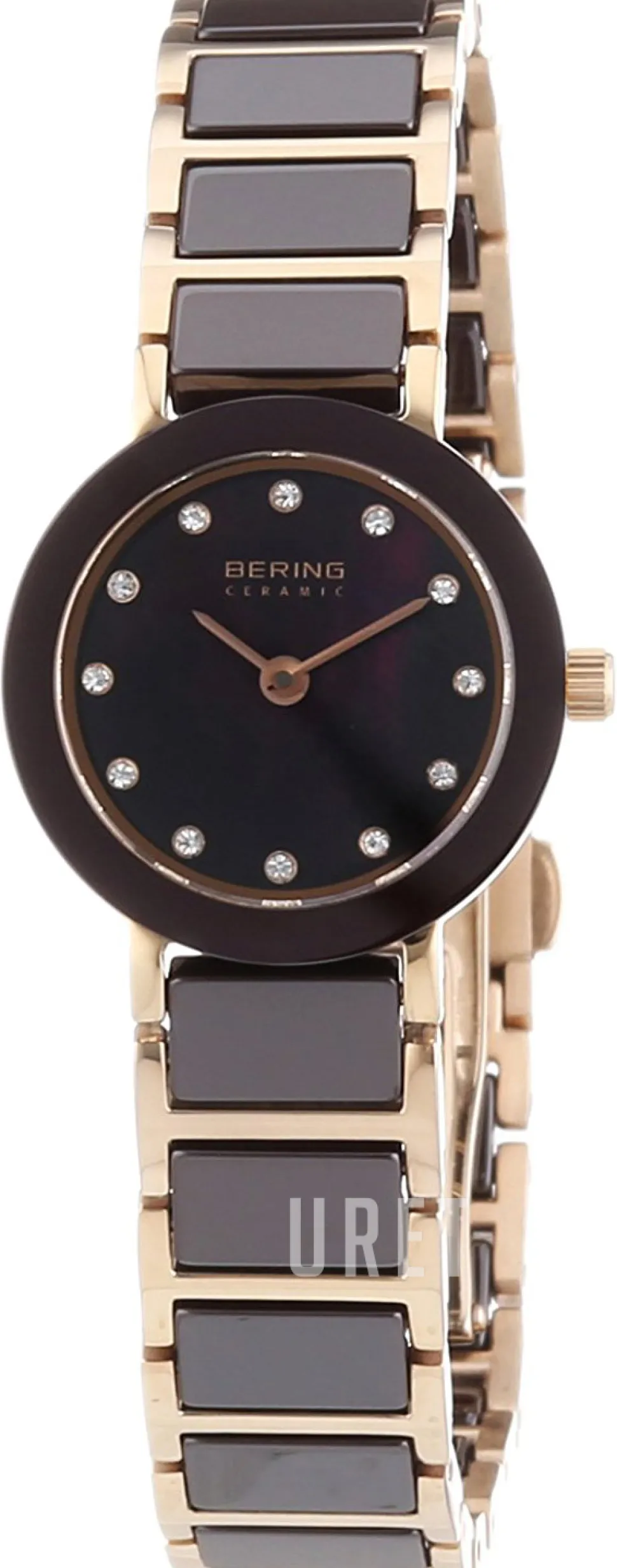 Ceramic Brun/Roséguldstonat stål Ø22 mm