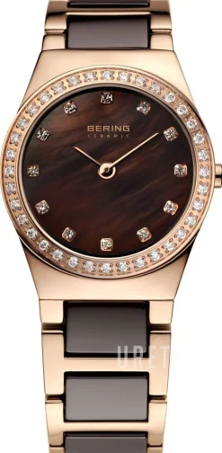 Ceramic Brun/Roséguldstonat stål Ø26 mm