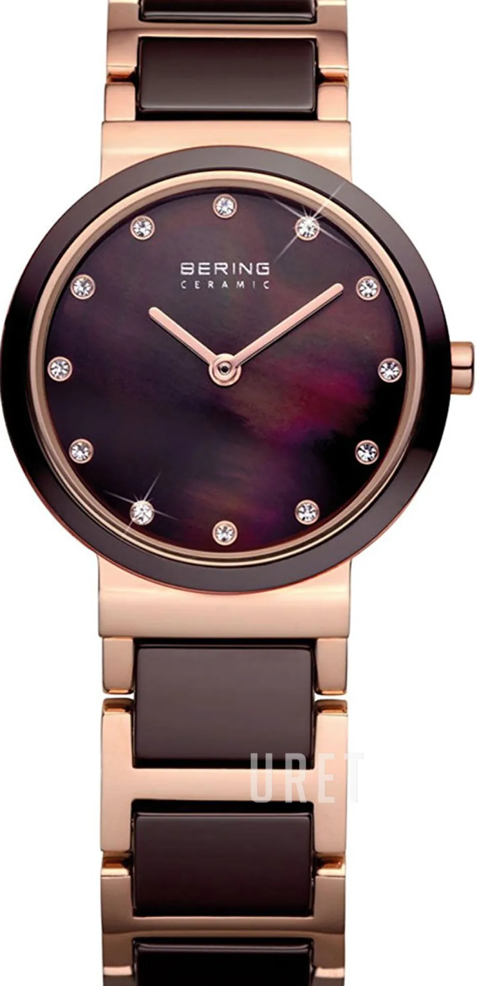 Ceramic Brun/Roséguldstonat stål Ø25 mm