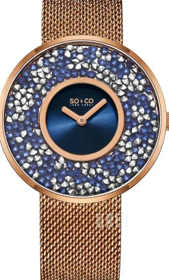 Chelsea Blå/Roséguldstonat stål Ø40 mm