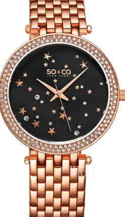 Chelsea Svart/Roséguldstonat stål Ø38 mm