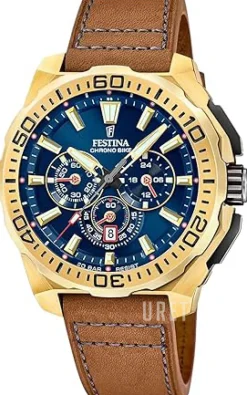 Chrono Bike Blå/Läder Ø45.5 mm