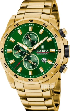 Chrono Bike Grön/Gulguldtonat stål Ø45.5 mm