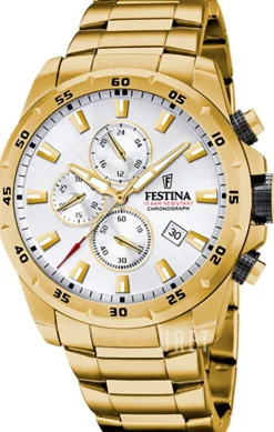 Chrono Bike Silverfärgad/Gulguldtonat stål Ø45.5 mm