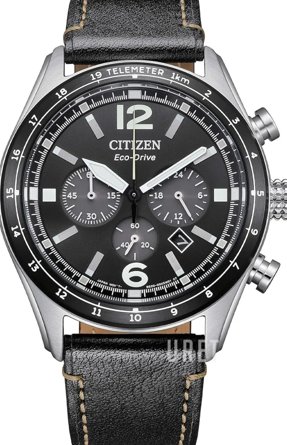 Chrono Svart/Läder Ø43 mm