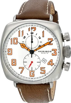 Chronograph Vit/Läder