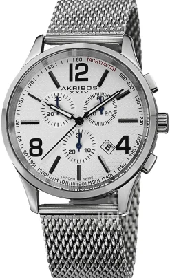 Chronograph Vit/Stål Ø42.5 mm