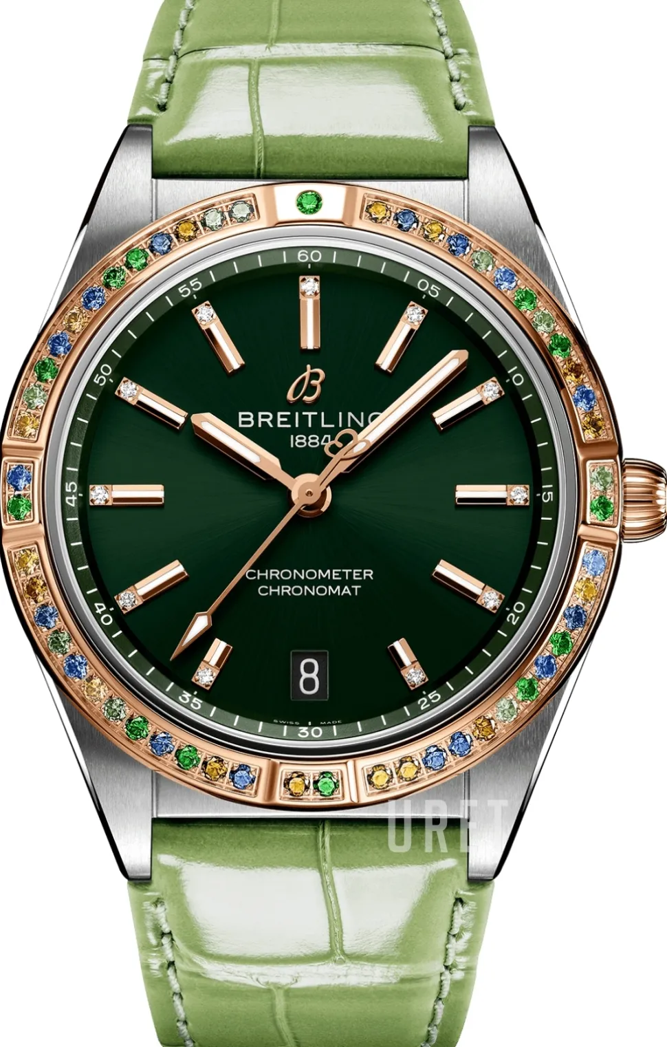 Chronomat Automatic 36 South Sea Grön/Läder Ø36 mm