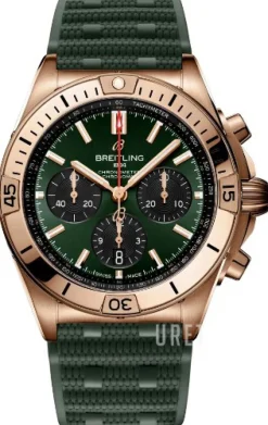 Chronomat B01 42 Grön/Gummi Ø42 mm