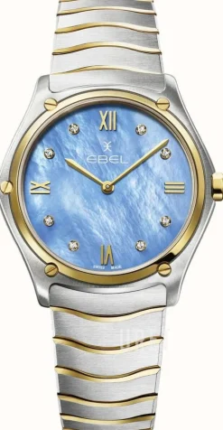 Classic Blå/18 karat gult guld Ø33 mm