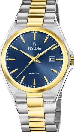 Classic Blå/Gulguldtonat stål Ø40 mm