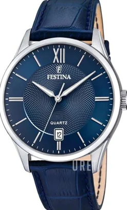 Classic Blå/Läder Ø43 mm