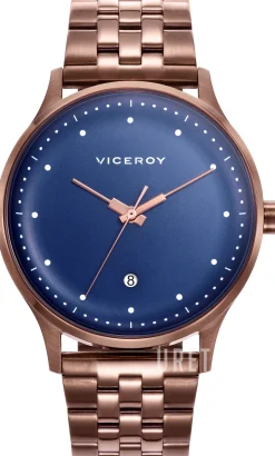 Classic Blå/Roséguldstonat stål Ø43 mm