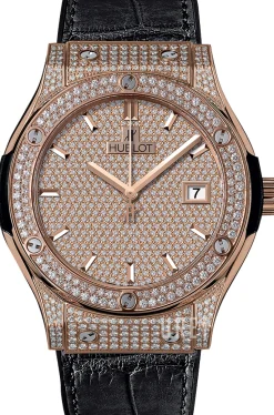 Classic Fusion Guldtonad/Läder Ø42 mm