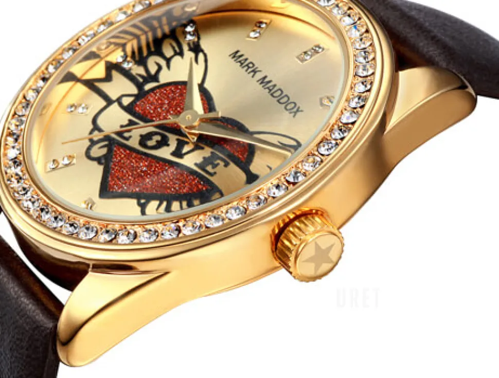 Classic Guldtonad/Läder Ø38 mm