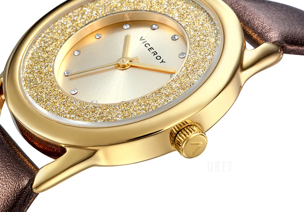 Classic Guldtonad/Läder Ø32 mm