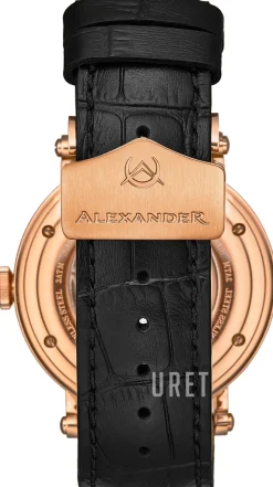 Classic Roséguldstonad/Läder Ø43 mm