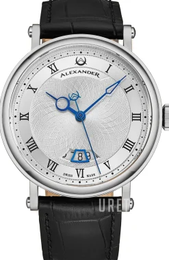 Classic Silverfärgad/Läder Ø43 mm