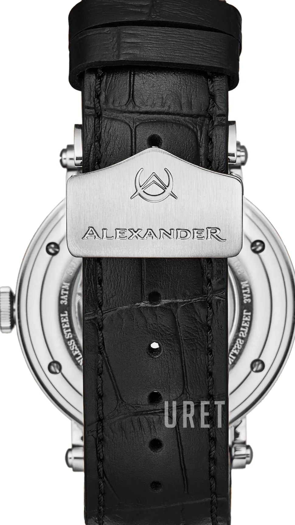 Classic Silverfärgad/Läder Ø43 mm