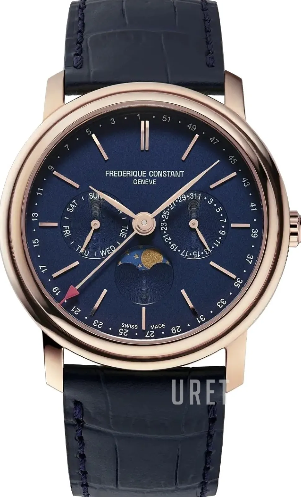 Classics Index Business Timer Blå/Läder Ø40 mm