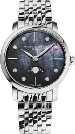 Classics Slimline Ladies Moonphase Svart/Stål Ø30 mm