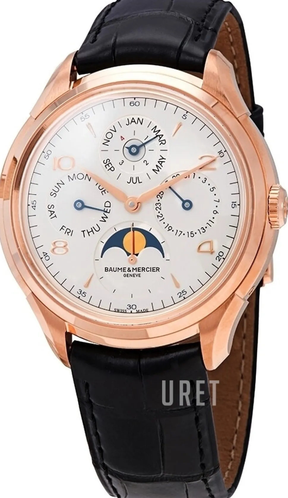 Clifton Silverfärgad/Läder Ø42 mm