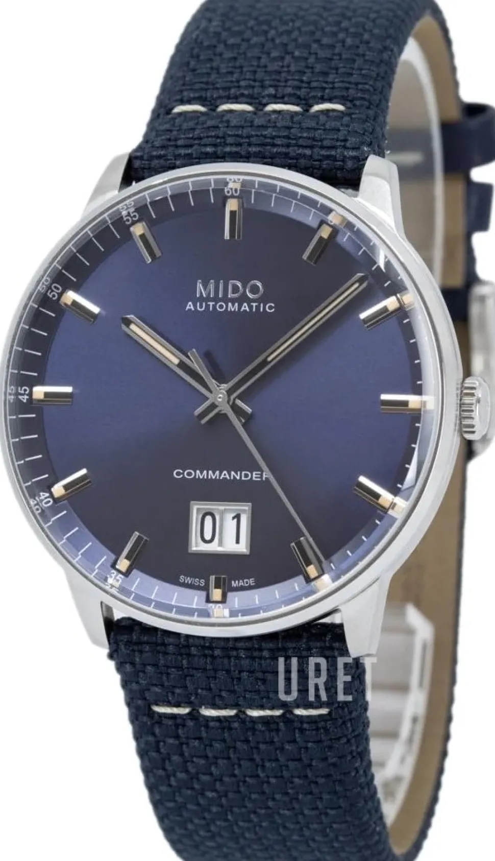 Commander Blå/Läder Ø42 mm