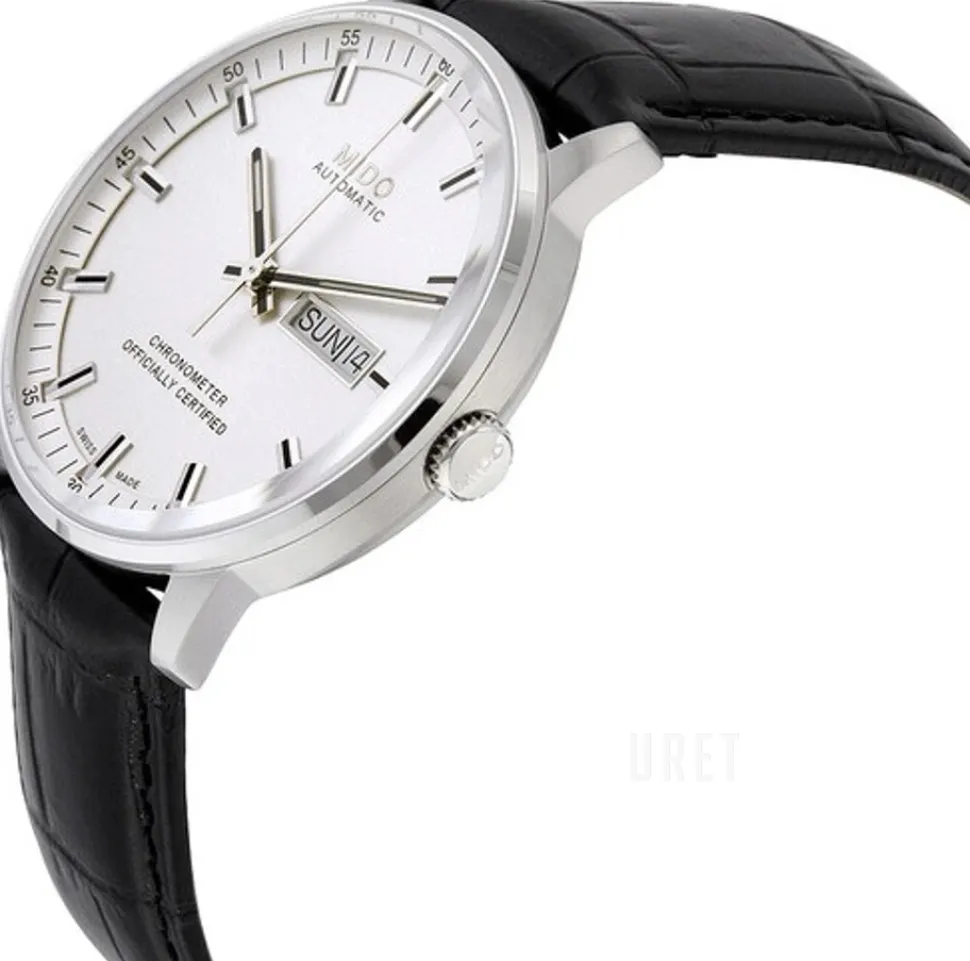 Commander Silverfärgad/Läder Ø40 mm