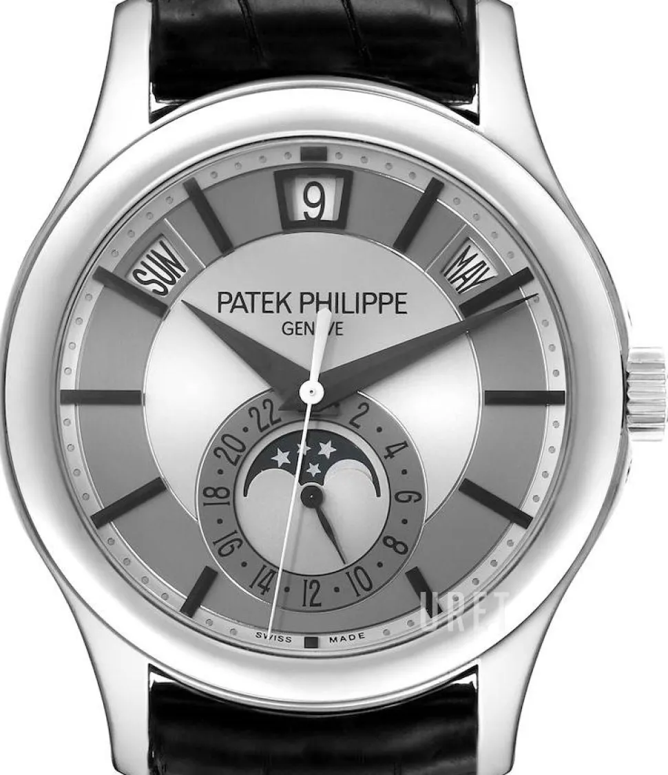 Complicated Annual Calender Silverfärgad/Läder Ø40 mm