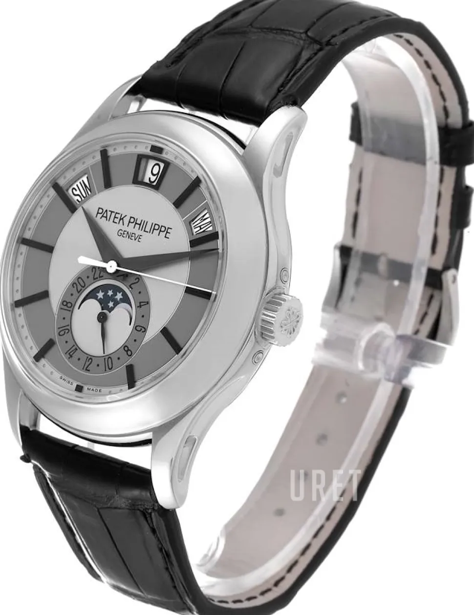 Complicated Annual Calender Silverfärgad/Läder Ø40 mm