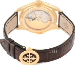 Complicated Annual Calender Vit/Läder Ø39 mm