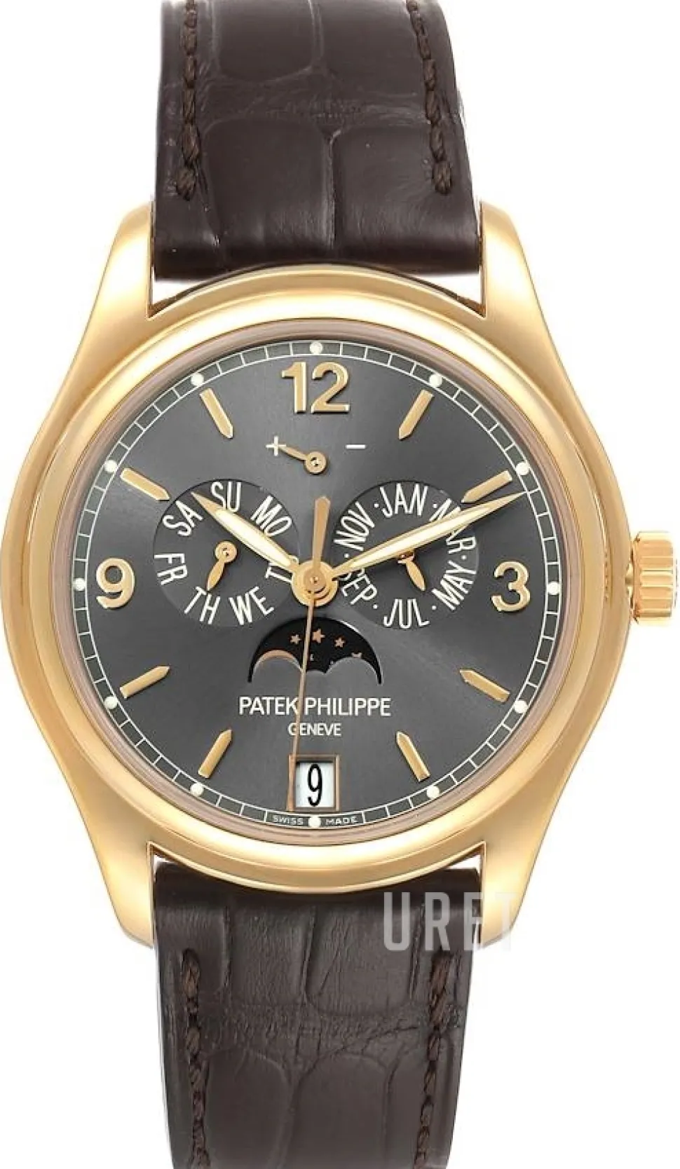 Complicated Annual Calender Svart/Läder Ø39 mm