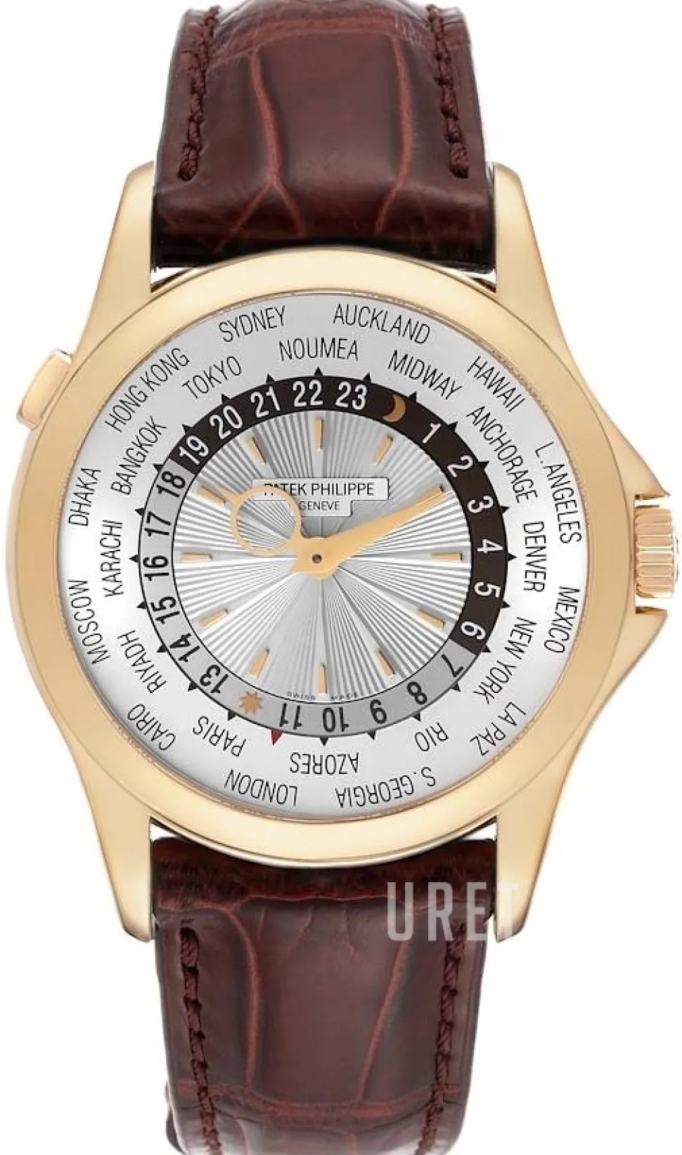 Complicated World Time Silverfärgad/Läder Ø39.5 mm