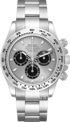 Cosmograph Daytona Silverfärgad/18 karat vitt guld Ø40 mm